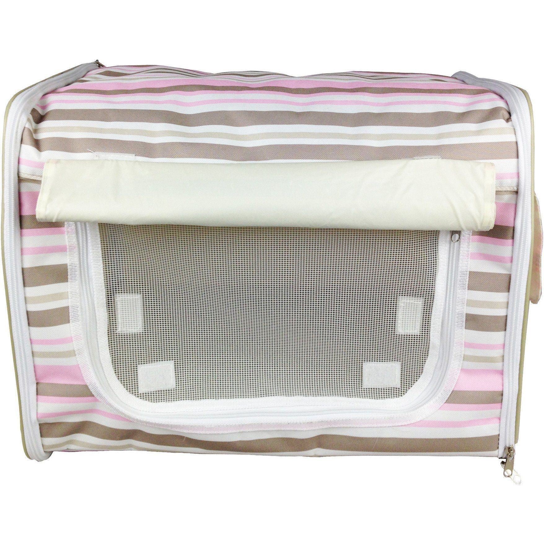 Pet Life ® 'Easy Folding' Zippered Folding Collapsible Wire Framed Lightweight Pet Dog Crate Carrier