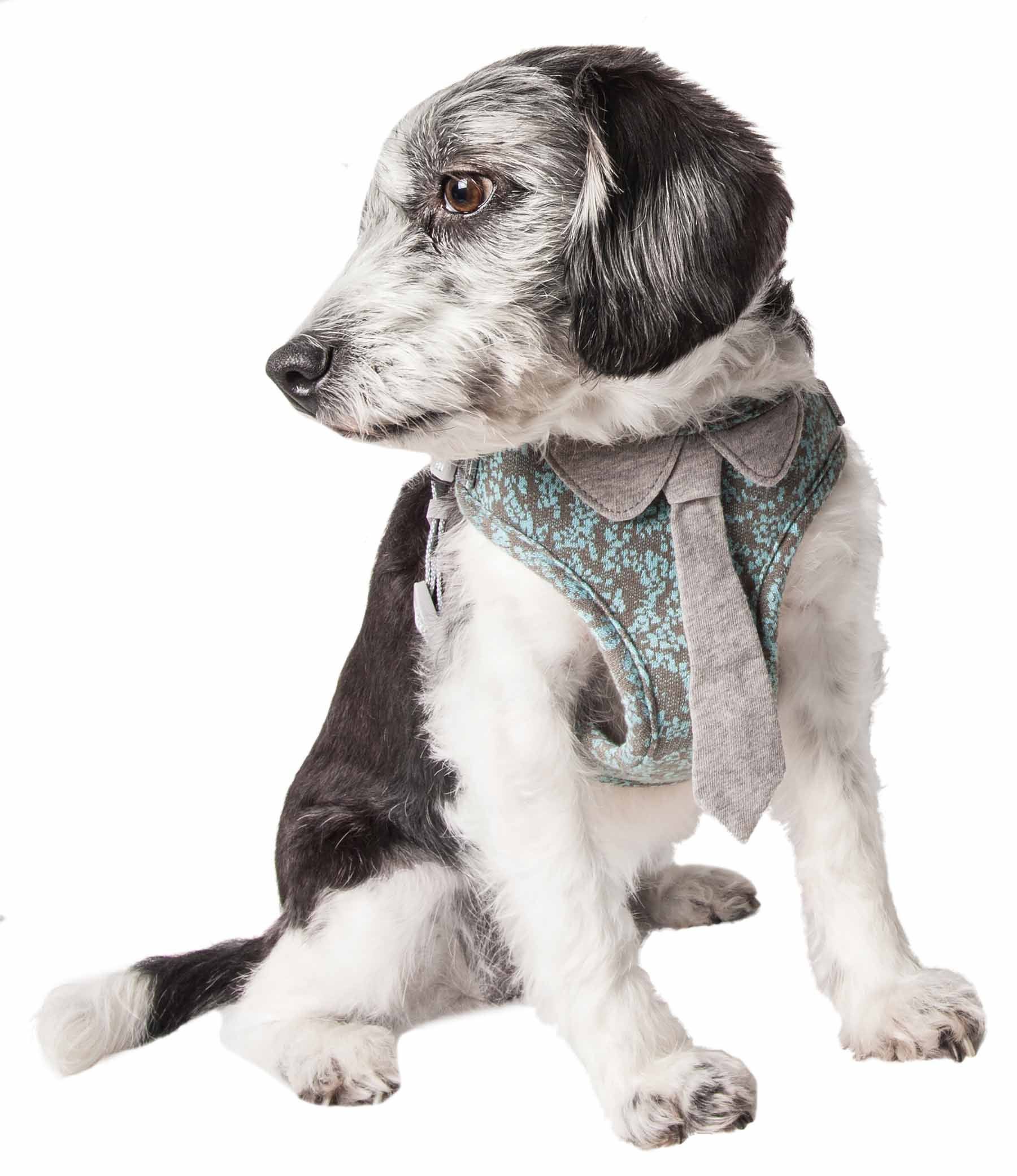 Pet Life ®  'Fidomite' Mesh Reversed and Adjustable Fashion Dog Harness W/ Designer Neck Tie