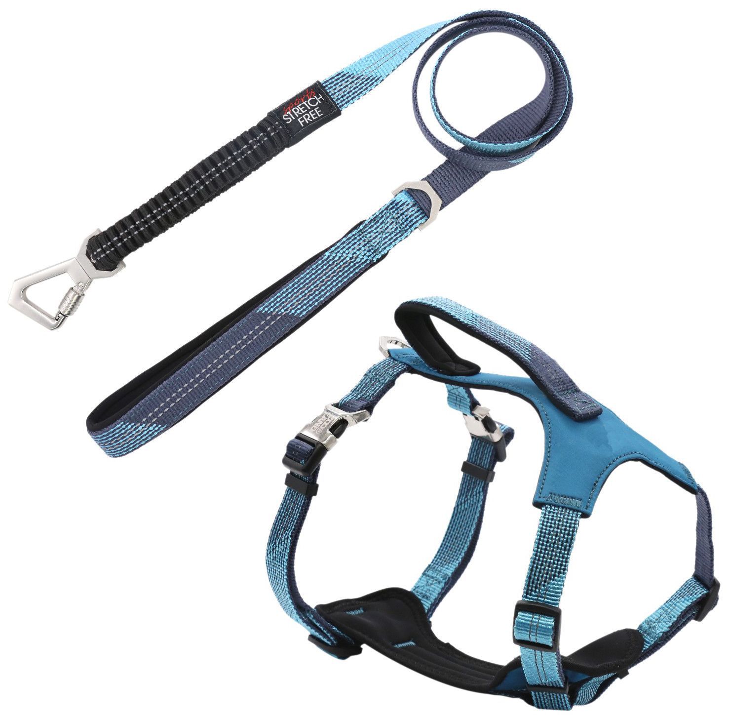 Pet Life ® 'Geo-prene' 2-in-1 Shock Absorbing Neoprene Padded Reflective Dog Leash and Harness