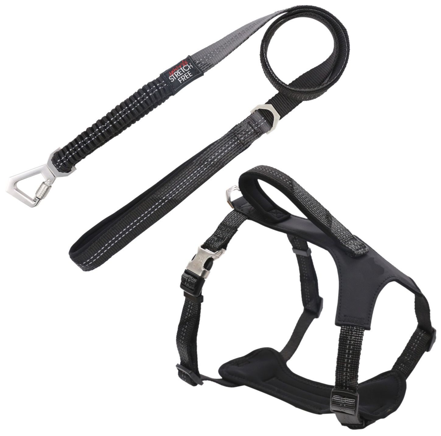 Pet Life ® 'Geo-prene' 2-in-1 Shock Absorbing Neoprene Padded Reflective Dog Leash and Harness