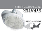 Pet Life ® 'Gyrater' Swivel Travel Soft Grooming Pet Pin Brush