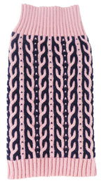 Pet Life ® 'Harmonious' Dual Color Weaved Heavy Cable Knitted Fashion Designer Dog Sweater
