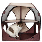 Pet Life ® 'Kitty-Play' Collapsible Travel Interactive Kitty Cat Tree Maze House Lounger Tunnel Lounge