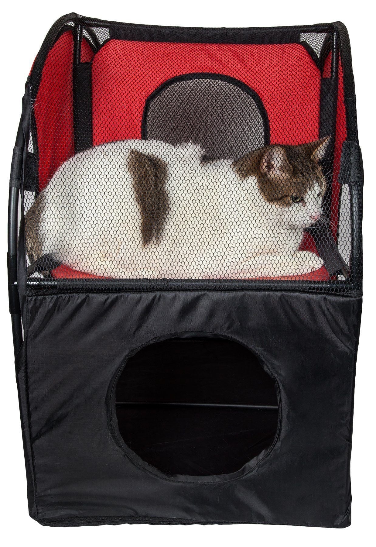 Pet Life ® 'Kitty-Play' Collapsible Travel Interactive Kitty Cat Tree Maze House Lounger Tunnel Lounge