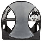 Pet Life ® 'Kitty-Play' Collapsible Travel Interactive Kitty Cat Tree Maze House Lounger Tunnel Lounge