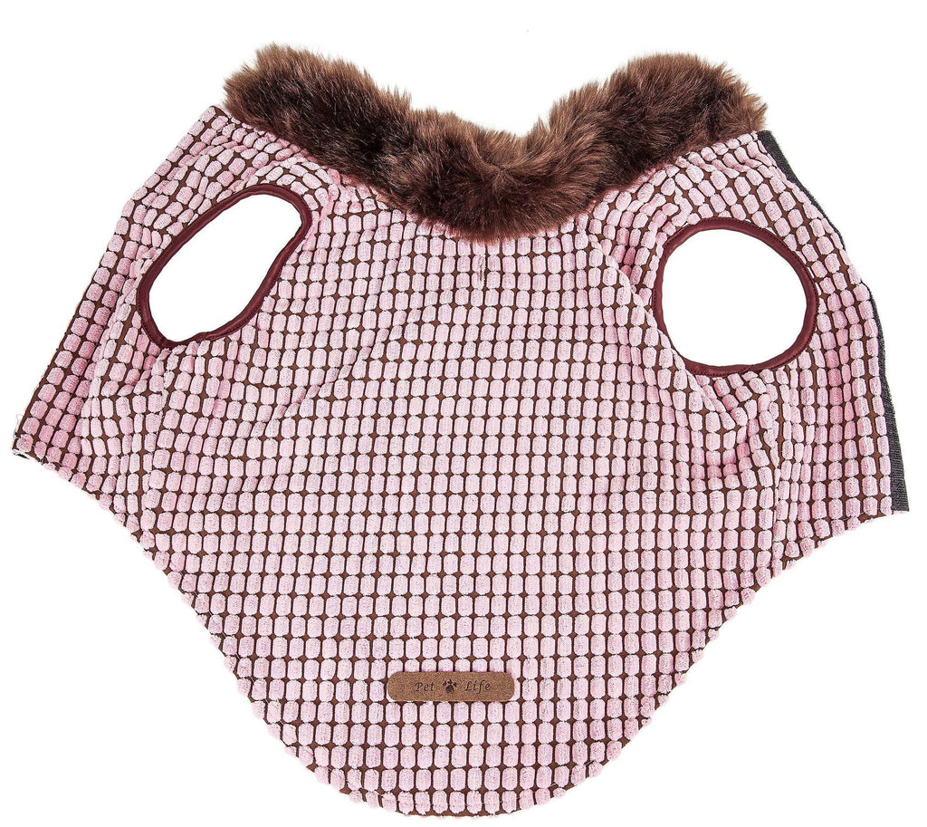 Pet Life ®  Luxe 'Beautifur' Box-Stitched Elegant Designer Mink Fur Dog Coat