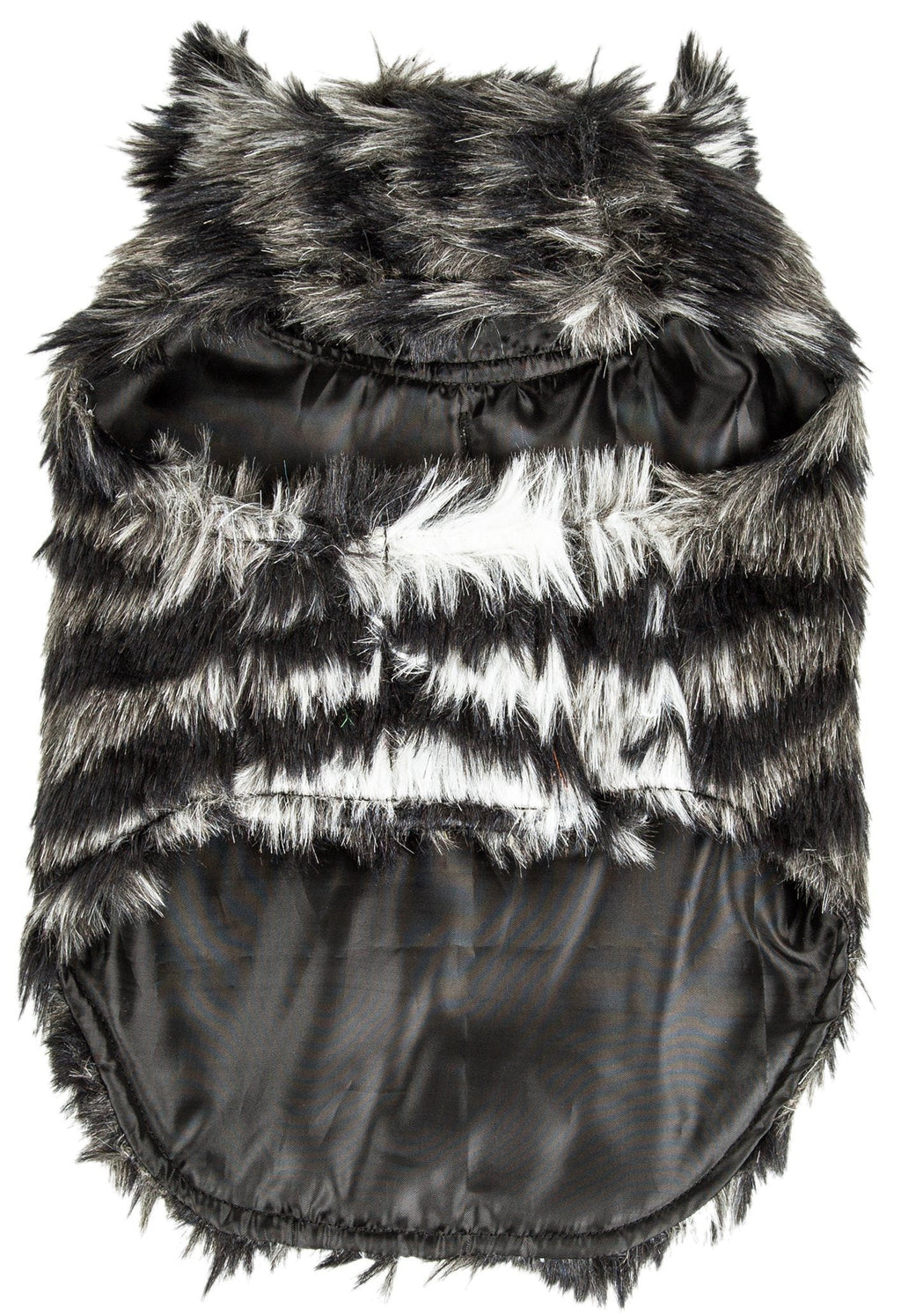 Pet Life ®  Luxe 'Chauffurry' Zebra Patterned Designer Mink Fur Dog Coat