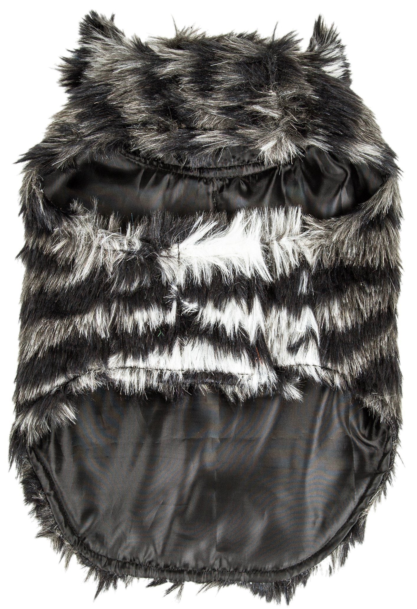Pet Life ®  Luxe 'Chauffurry' Zebra Patterned Designer Mink Fur Dog Coat