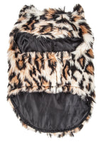 Pet Life ®  Luxe 'Lab-Pard' Dazzling Leopard Patterned Mink Fur Dog Coat