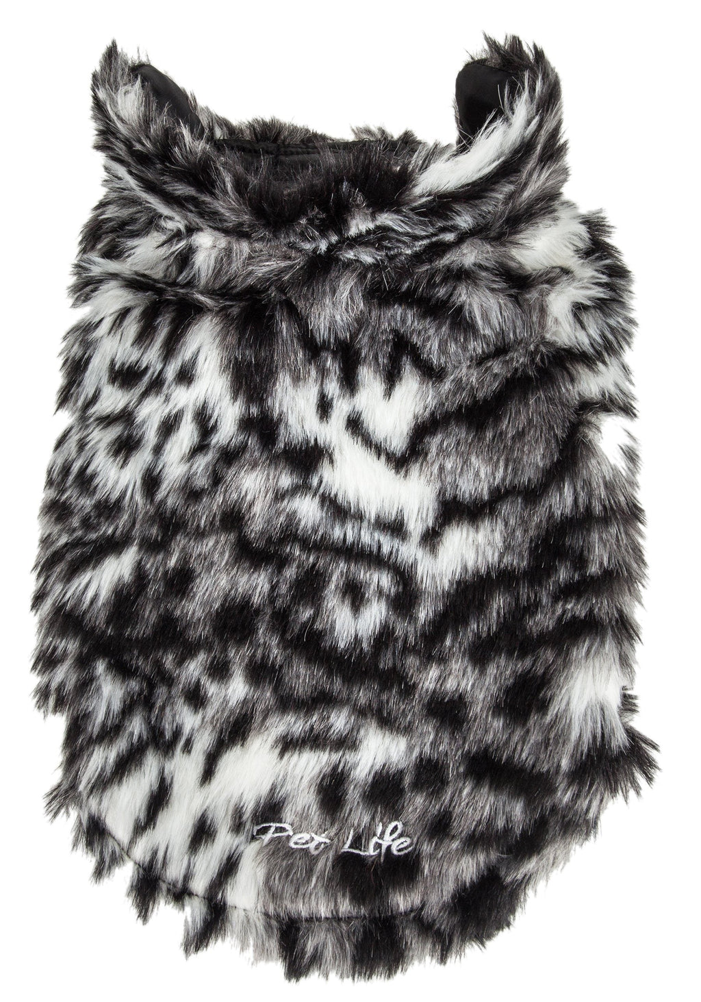 Pet Life ®  Luxe 'Paw Dropping' Designer Gray-Scale Tiger Pattern Mink Fur Dog Coat