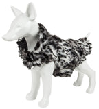 Pet Life ®  Luxe 'Paw Dropping' Designer Gray-Scale Tiger Pattern Mink Fur Dog Coat