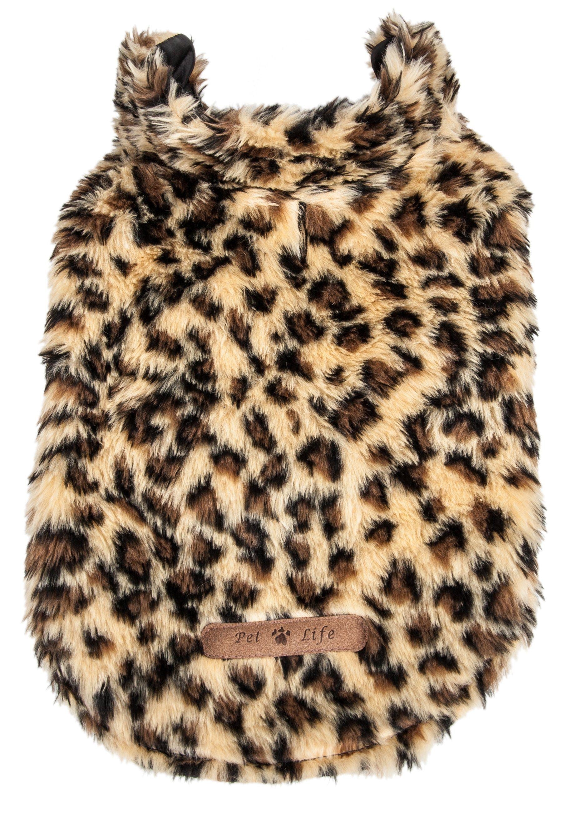 Pet Life ®  Luxe 'Poocheetah' Cheetah-Spotted Designer Mink Fur Dog Coat