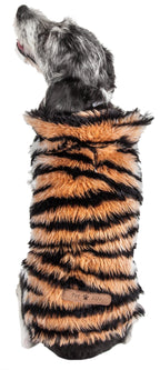 Pet Life ®  Luxe 'Tigerbone' Tiger-Patterned Mink Fashion Fur Dog Jacket