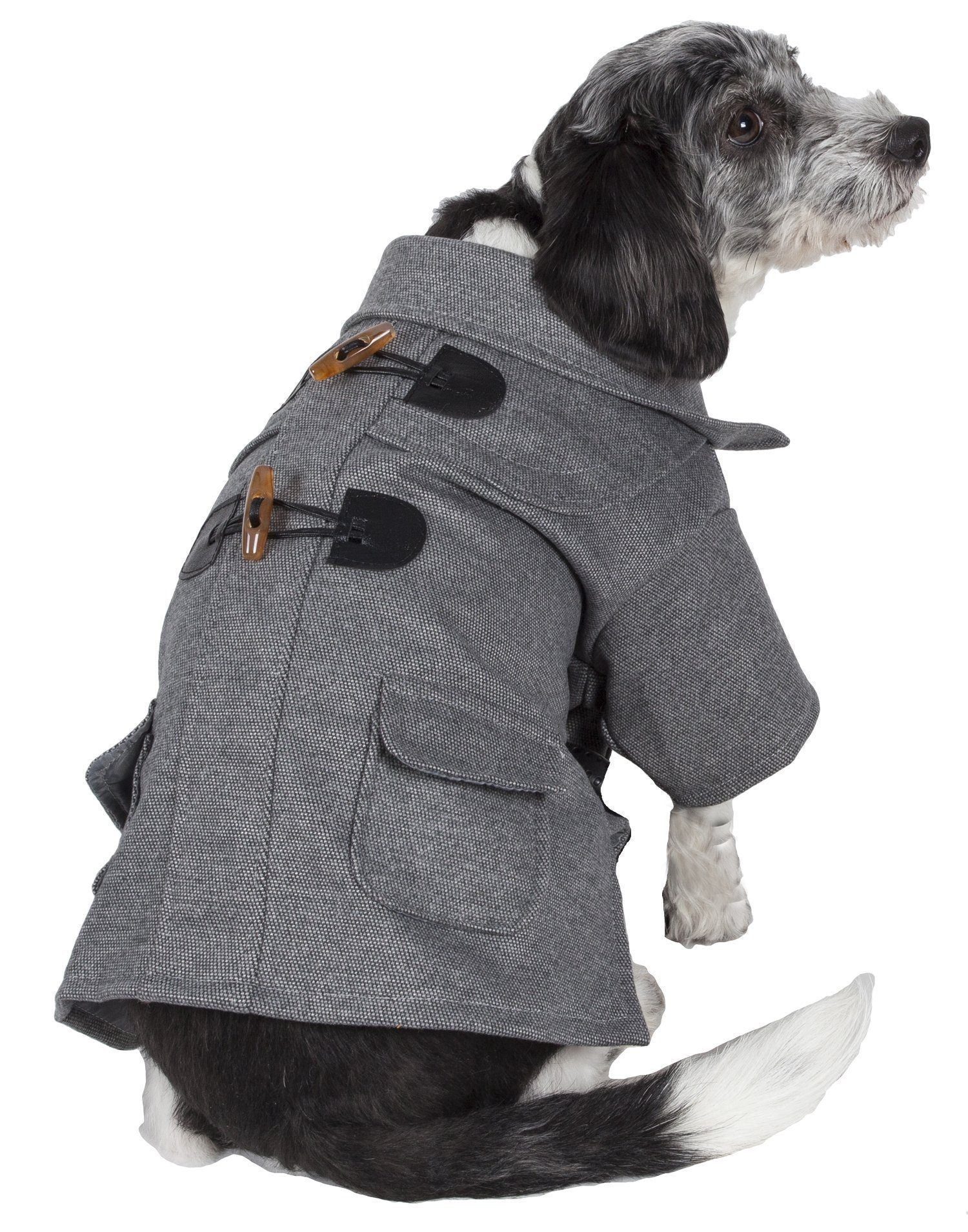 Pet Life ® 'Military Static' Rivited Fashion Collared Wool Dog Jacket Coat