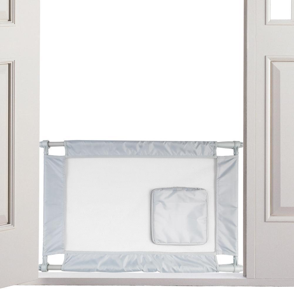 Pet Life ® 'Porta Gate' Anti-Drilling Nylon Mesh Collapsible Folding Travel Safety Pet Cat Dog Gate w/ Zippered Entrance