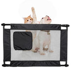 Pet Life ® 'Porta Gate' Anti-Drilling Nylon Mesh Collapsible Folding Travel Safety Pet Cat Dog Gate w/ Zippered Entrance