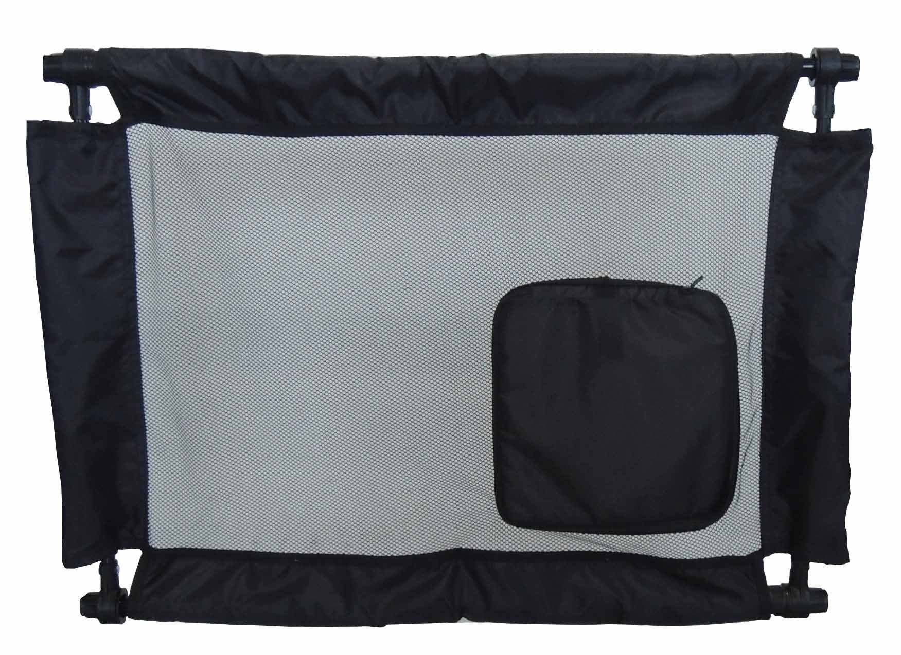 Pet Life ® 'Porta Gate' Anti-Drilling Nylon Mesh Collapsible Folding Travel Safety Pet Cat Dog Gate w/ Zippered Entrance