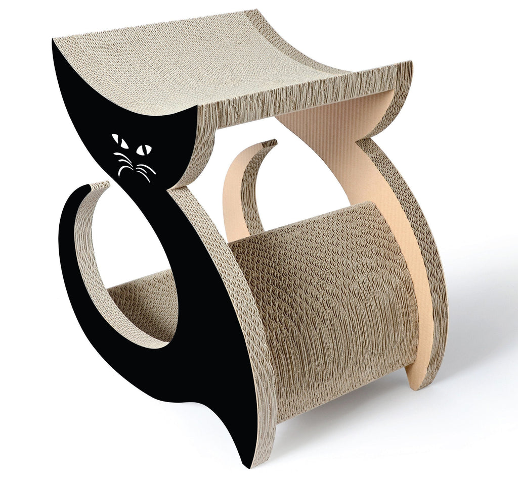 Pet Life ® 'Purresque' Modern Fashion Designer Premium Quality Kitty Cat Scratcher Lounger Lounge with Catnip