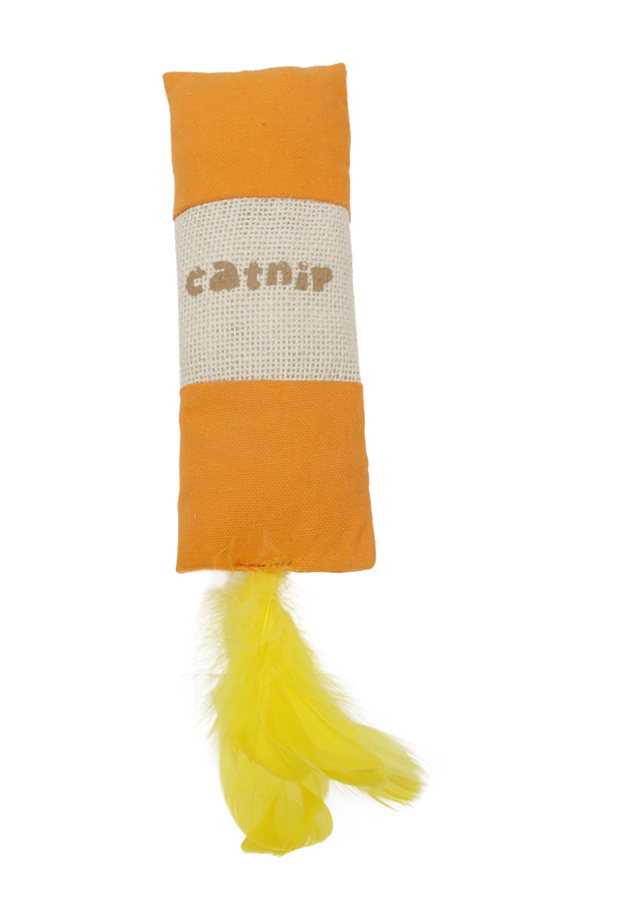Pet Life ® 'Duffle Feathered' Squeak and Crinkle Teaser Plush Cat Toy