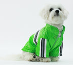 Pet Life ® 'Reflecta-Glow' Reflective Waterproof Adjustable Dog Raincoat Jacket w/ Removable Hood