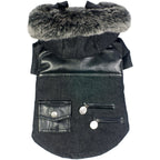 Pet Life ® 'Ruff-Choppered' Denim Fashioned Wool Dog Coat Jacket