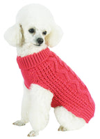 Pet Life ® 'Swivel-Swirl' Heavy Cable Knitted Fashion Designer Dog Sweater