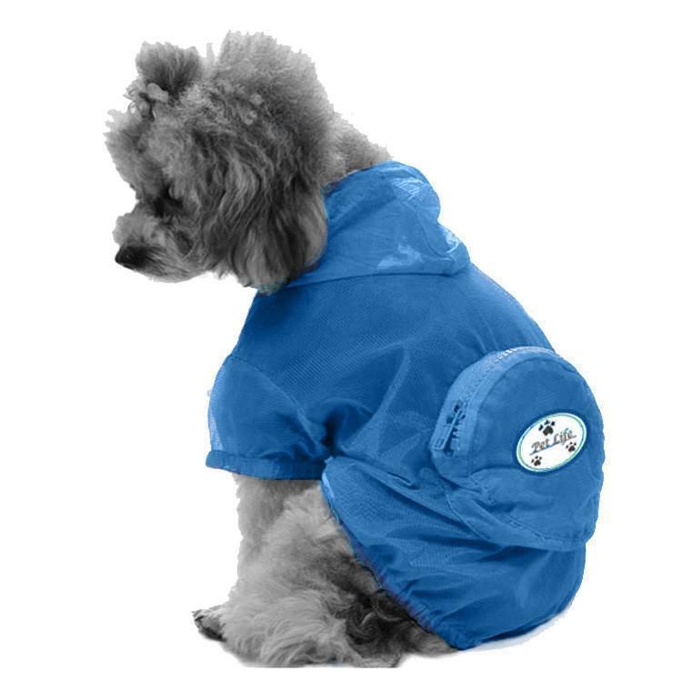 Pet Life ® 'Thunder Paw' Ultimate Waterproof Collapsible Multi-Adjustable Travel Dog Raincoat