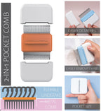 Pet Life ® 'Zipocket' 2-in-1 Underake and Stainless Steel Travel Grooming Pet Comb