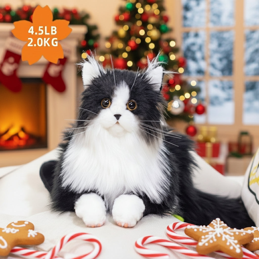 Tuxedo Weighted Plush – Realistic Companion Cat for Adults