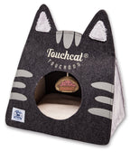 Touchcat ® 'Kitty Ears' Travel On-The-Go Folding Designer Fashion Pet Cat Bed House w/ Hanging Teaser Toy