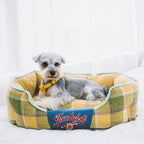 Touchdog 'Archi-Checked' Designer Plaid Oval Dog Bed