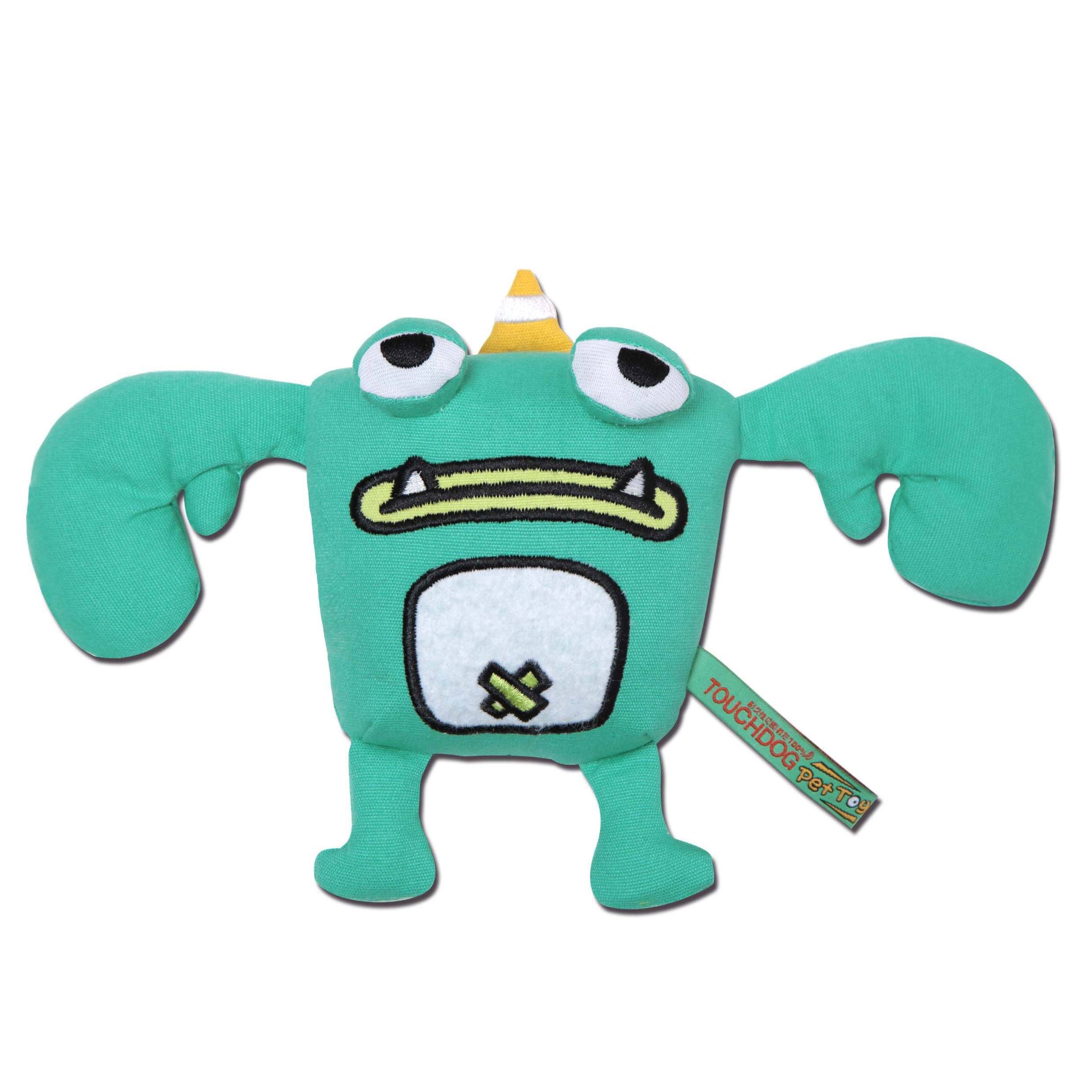 Touchdog Cartoon Monster Plush Dog Toy - Green