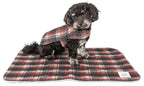 Touchdog ® 2-In-1 Tartan Plaid Dog Jacket and Matching Reversible Dog Mat