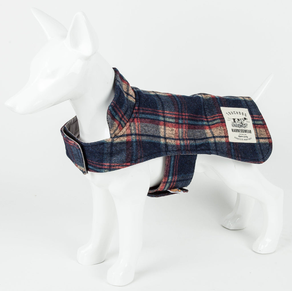 Touchdog ® 2-In-1 Tartan Plaid Dog Jacket and Matching Reversible Dog Mat