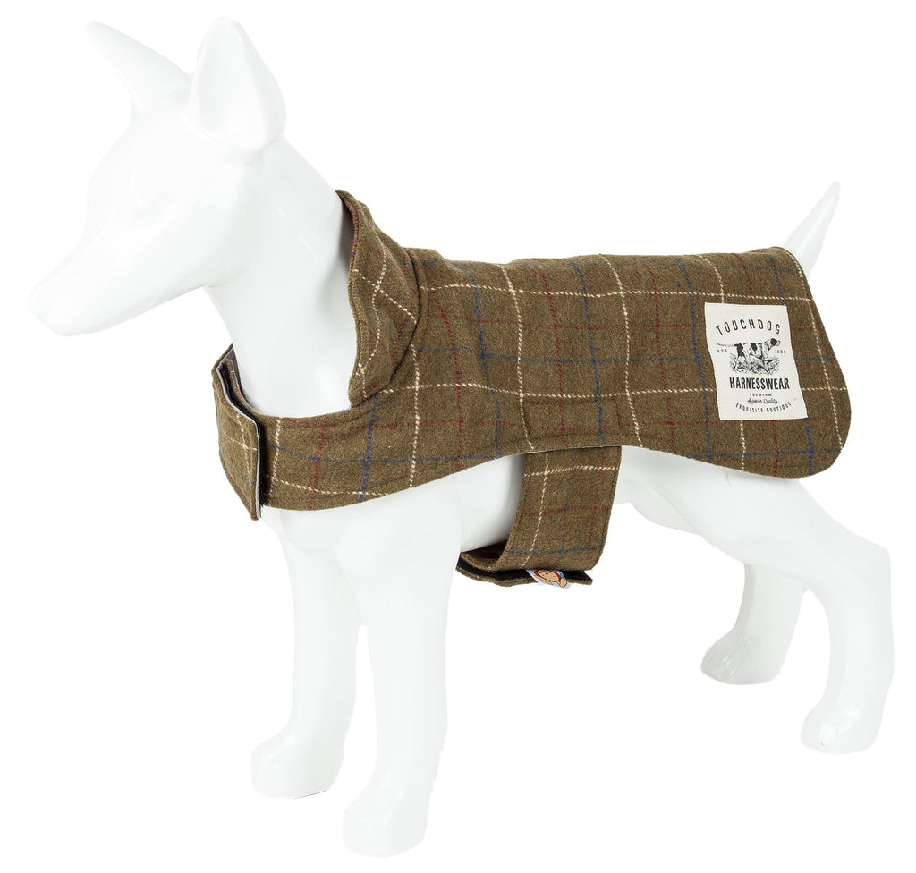 Touchdog ® 2-In-1 Windowpane Plaid Dog Jacket and Matching Reversible Dog Mat