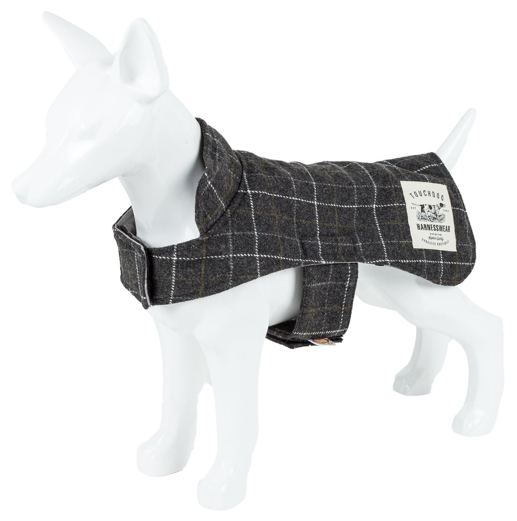 Touchdog ® 2-In-1 Windowpane Plaid Dog Jacket and Matching Reversible Dog Mat