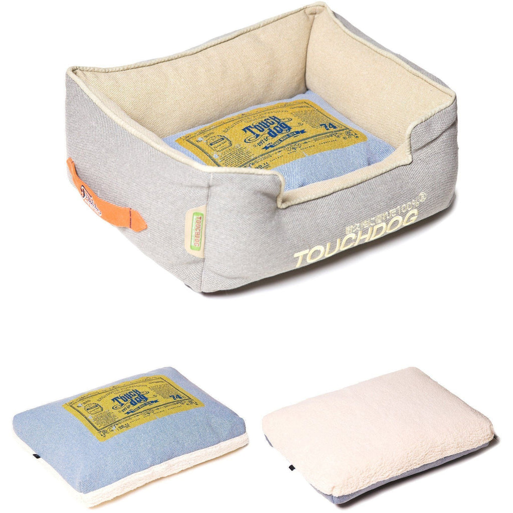 Touchdog ® Original Denim Reversible Designer Rectangular Dog Bed