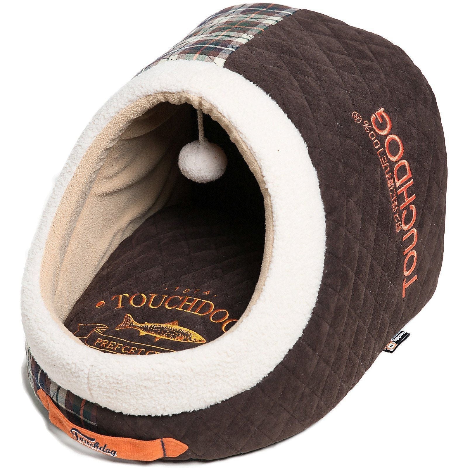 Touchdog ® 'Diamond Stitched' Panoramic Designer Cat Bed w/ Teaser Toy