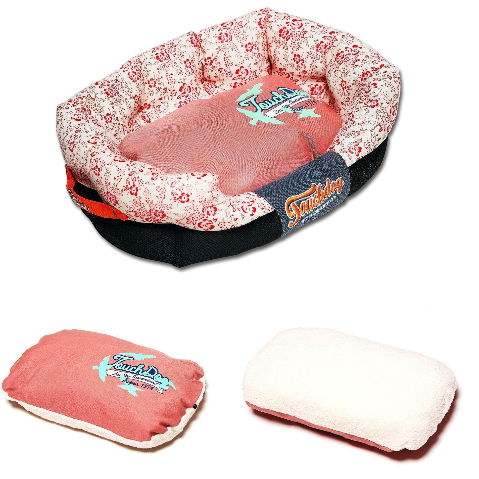Touchdog ® 'Floral-Galoral' Ultra-Plush Rectangular Rounded Designer Dog Bed