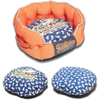 Touchdog ® 'Lazy-Bones' Rabbit-Spotted Rounded Designer Dog Bed