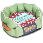 Touchdog ® 'Lazy-Bones' Rabbit-Spotted Rounded Designer Dog Bed