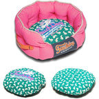 Touchdog ® 'Lazy-Bones' Rabbit-Spotted Rounded Designer Dog Bed