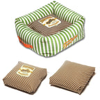 Touchdog ® 'Neutral-Striped' Squared Designer Dog Bed