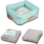 Touchdog ® 'Polka-Striped' Designer Premium Squared Dog Bed