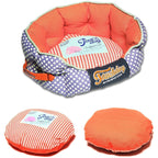 Touchdog ® 'Polka-Striped' Polo Designer Premium Rounded Dog Bed