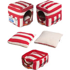 Touchdog ® 'Polo-Striped' 2-in-1 Convertible and Collapsible Dog and Cat Bed
