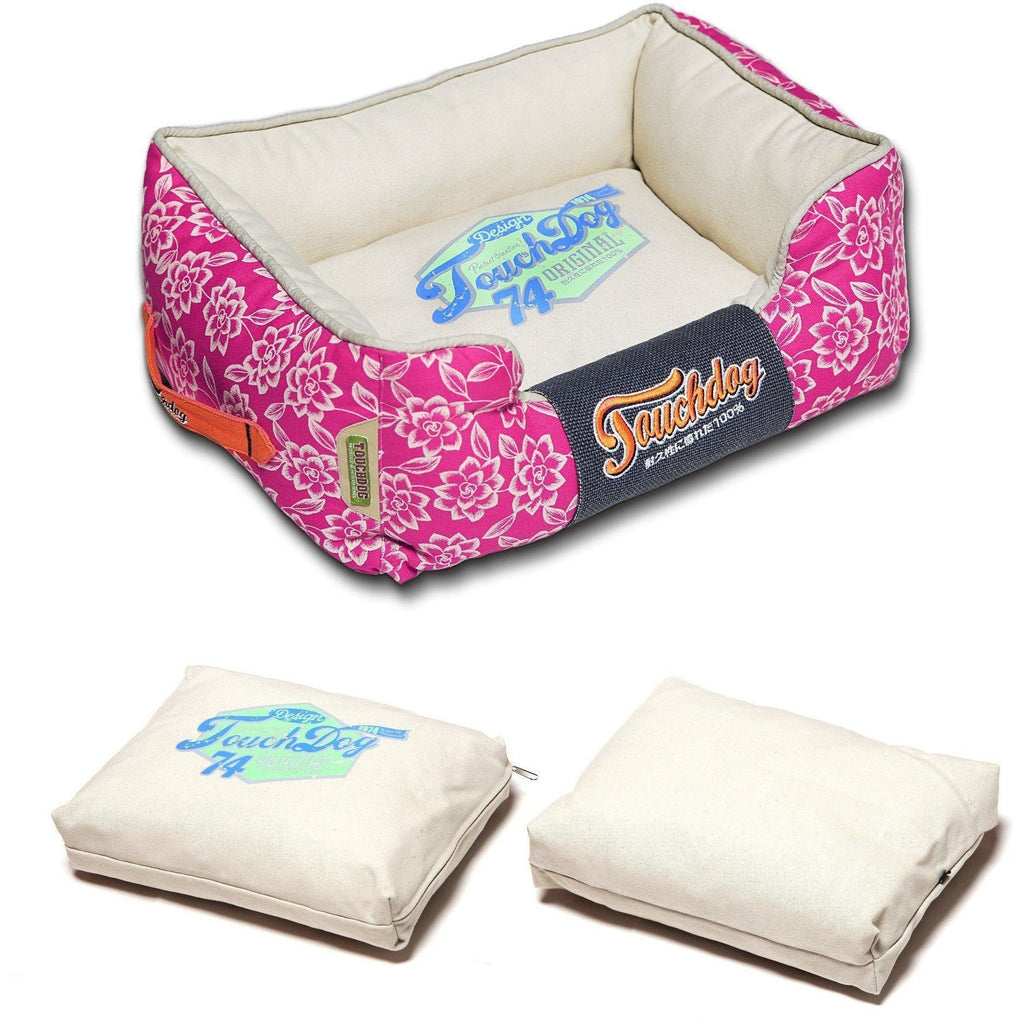 Touchdog ® 'Rose-Pedal' Premium Designer Rectangular Dog Bed