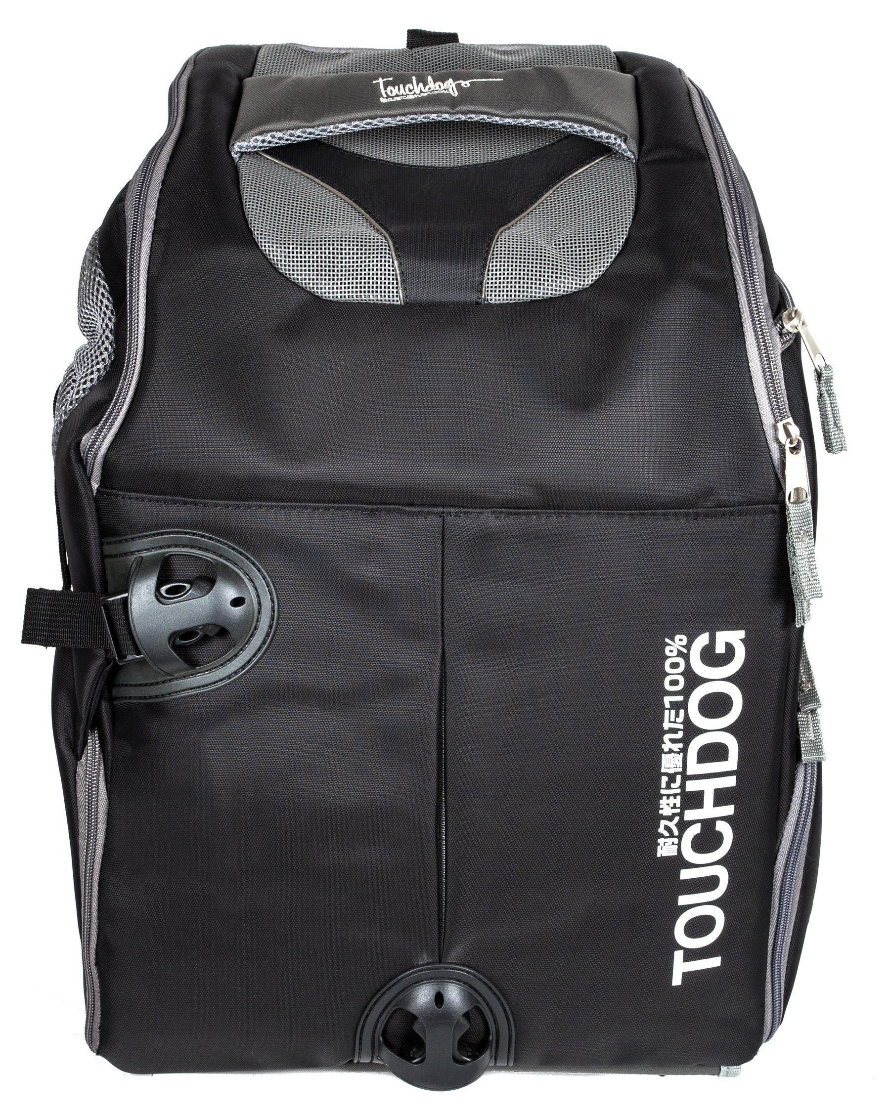 Touchdog ® 'Wuffle Duffle' 2-in-1 Wheeled Backpack Sporty Pet Carrier