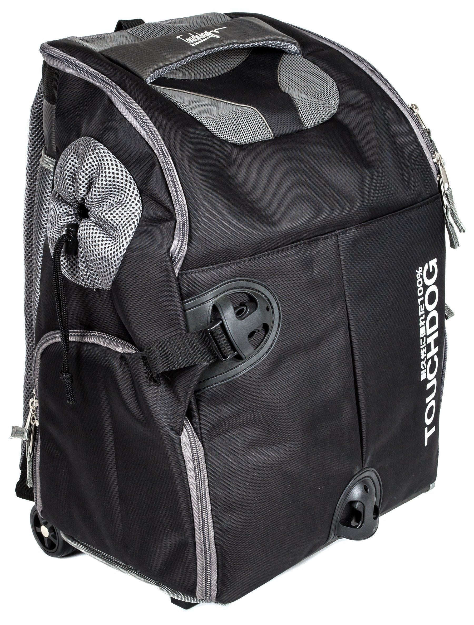 Touchdog ® 'Wuffle Duffle' 2-in-1 Wheeled Backpack Sporty Pet Carrier