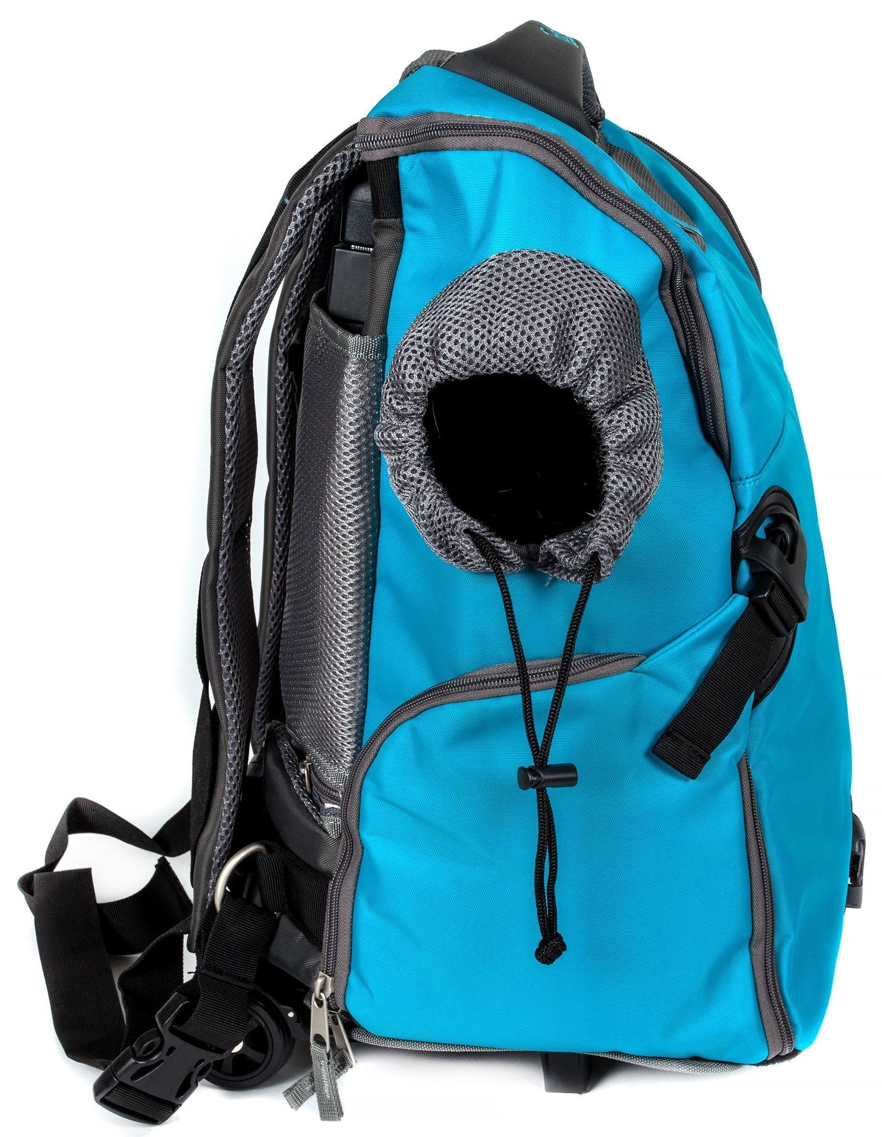 Touchdog ® 'Wuffle Duffle' 2-in-1 Wheeled Backpack Sporty Pet Carrier